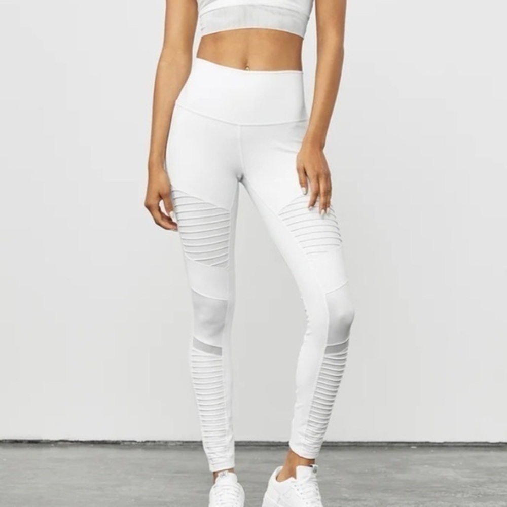 Alo white Moto leggings